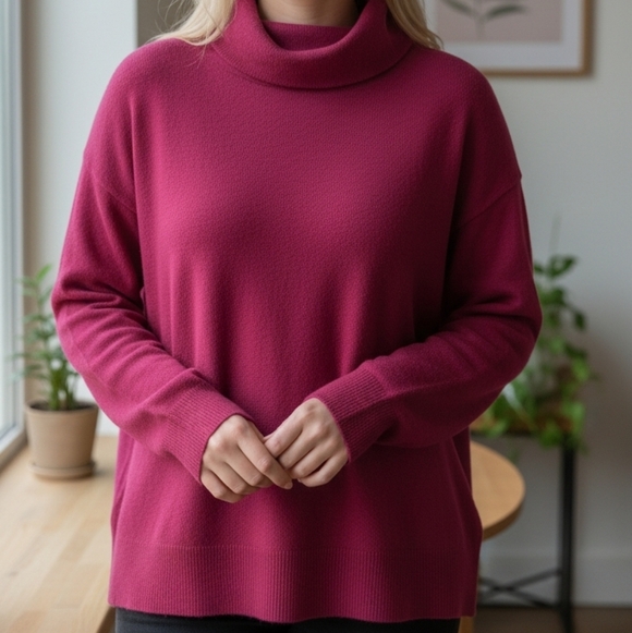 Red Turtleneck Sweater 2X Plus | Lily Morgan Soft Knit Pullover Classic Plus Siz - Picture 3 of 8